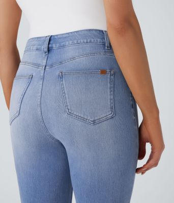 Halara Flex™ High Waisted Pocket Washed Pedal Pusher Casual Jeans