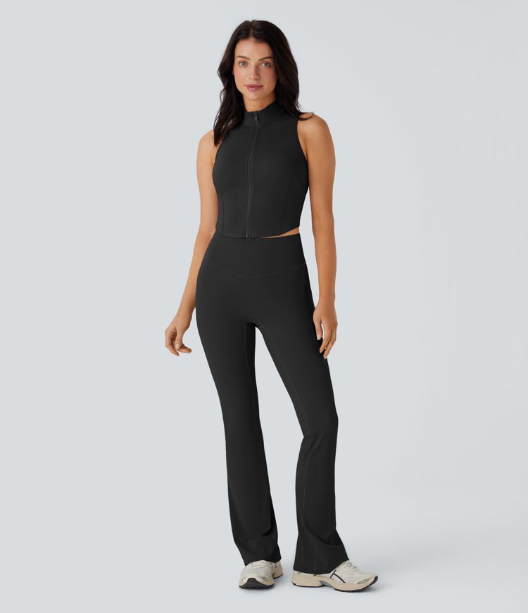 SoftlyZero™ QuickDry High Waisted Tummy Control Pocket Yoga Flare Leggings