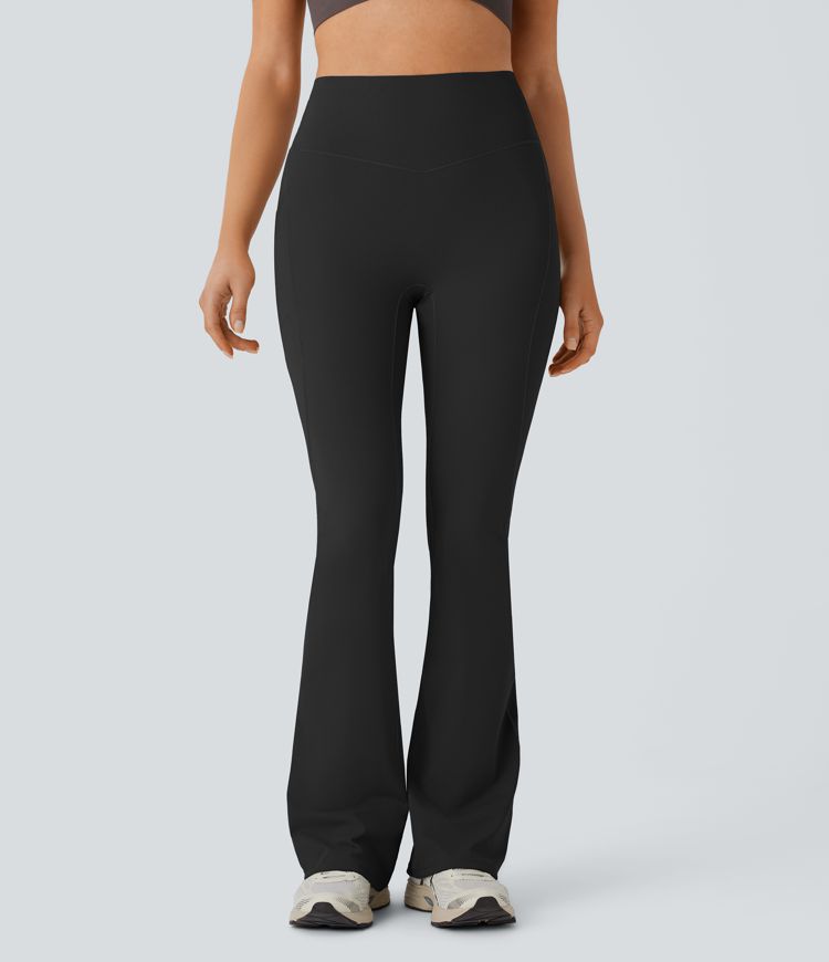 Softlyzero™ QuickDry SoCinched High Waisted Tummy Control Side Pocket Yoga Flare Leggings