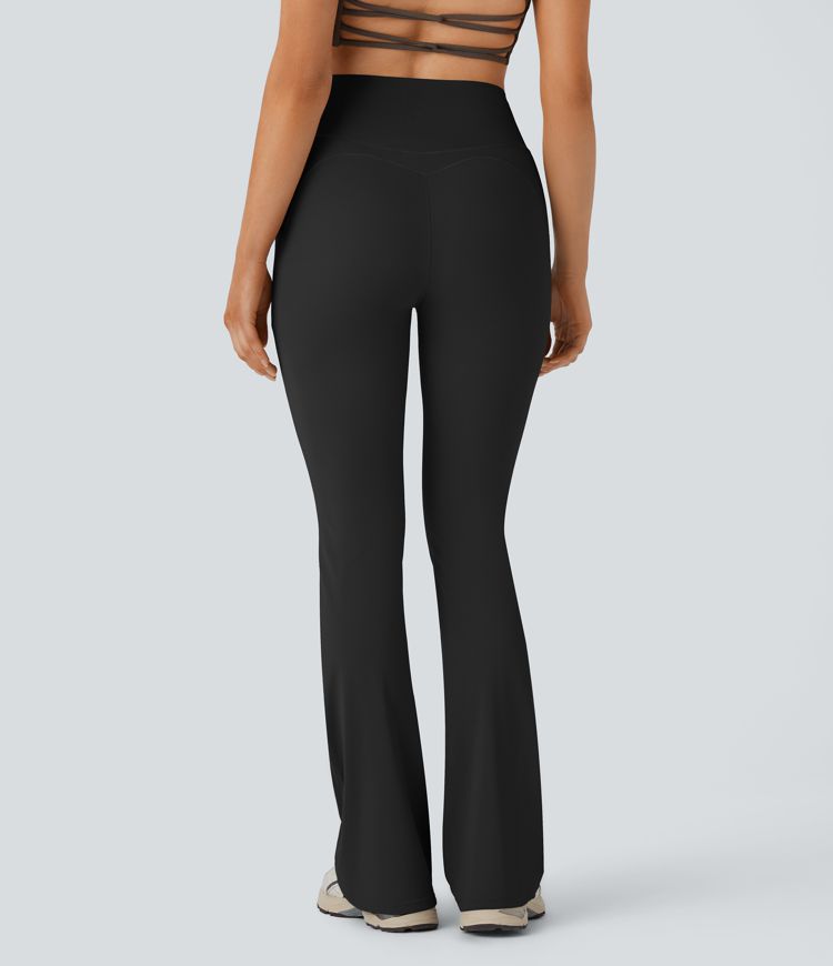 Softlyzero™ QuickDry SoCinched High Waisted Tummy Control Side Pocket Yoga Flare Leggings