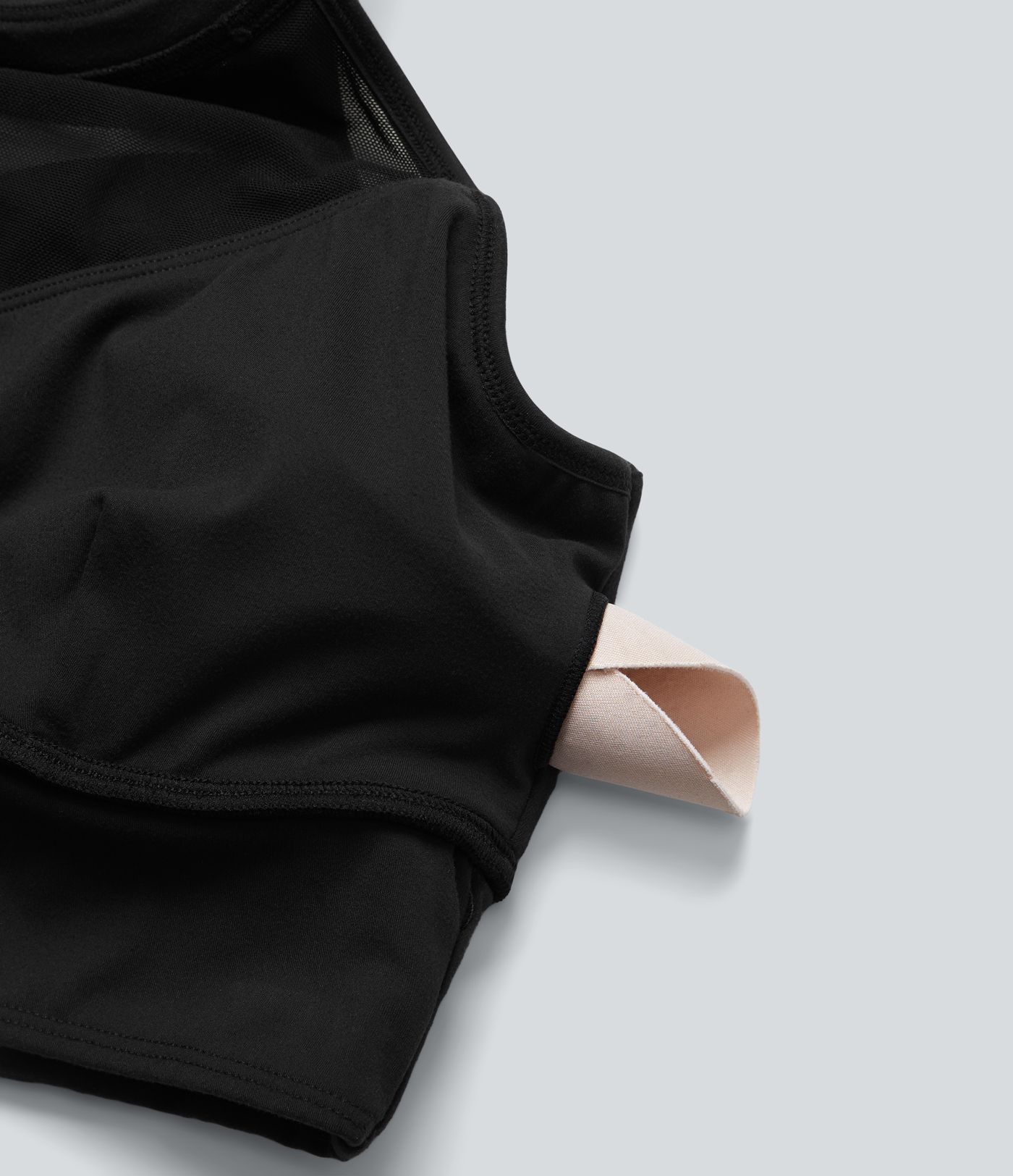 Softlyzero™ Plush Crisscross Backless Racerback Contrast Mesh Cropped Yoga Tank Vest Top