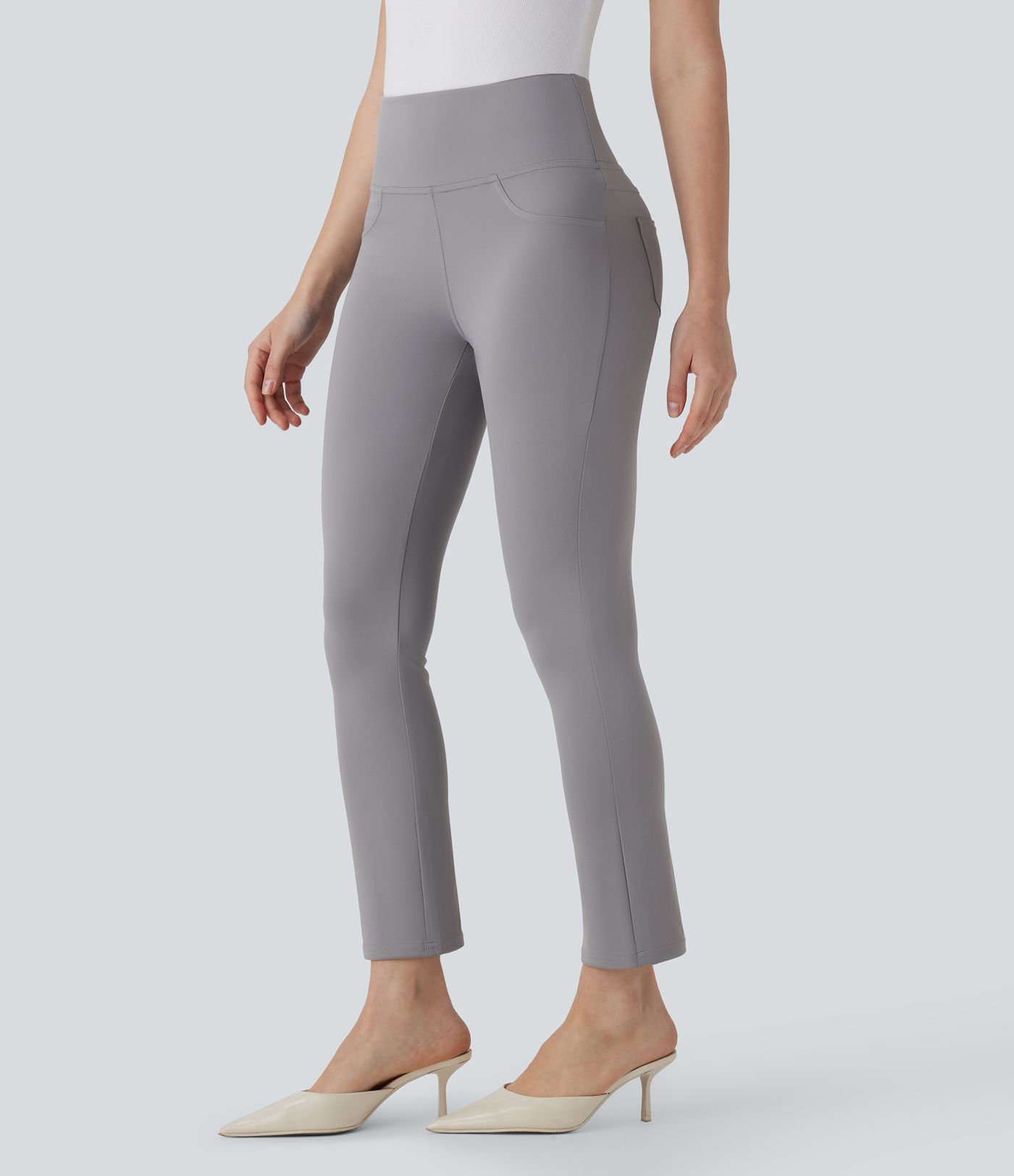 Halara Flex™ DayStretch - Schmal zulaufende, verkürzte Arbeits-Hose mit hohem Bund und Seitentaschen