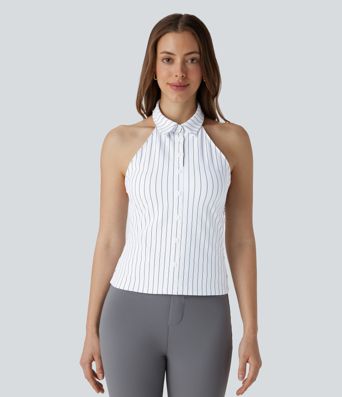 Halter Stripe InstantCool Work Top