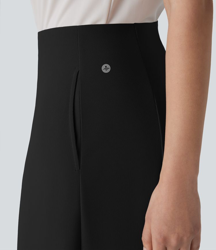 Halara Flex™ High Waisted Pocket Palazzo Wide Leg Micro Waffle Work Pants