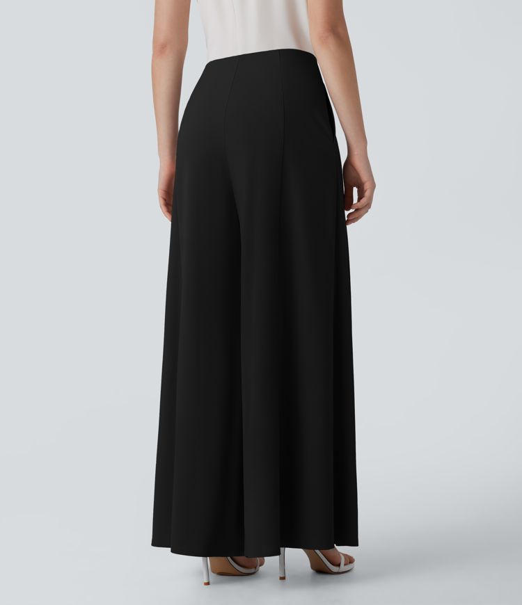 Halara Flex™ High Waisted Pocket Palazzo Wide Leg Micro Waffle Work Pants