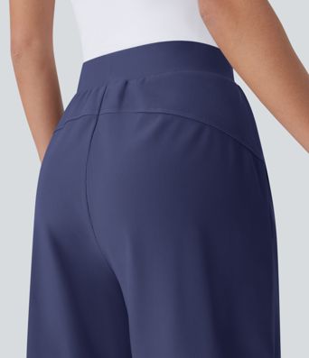 High Waisted Body Sculpt Waist-Slimming Pocket Micro Waffle Work Shorts