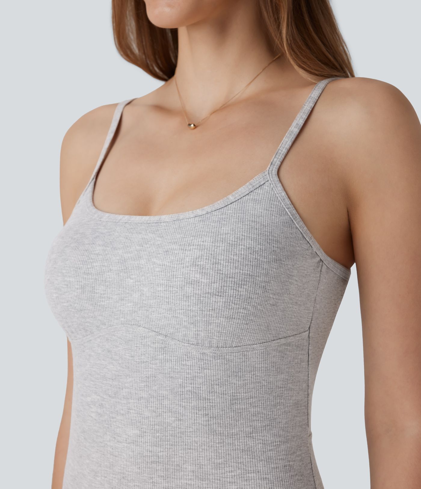 Robe-slip décontractée midi côtelée à dos nu, laçage croisé et fente