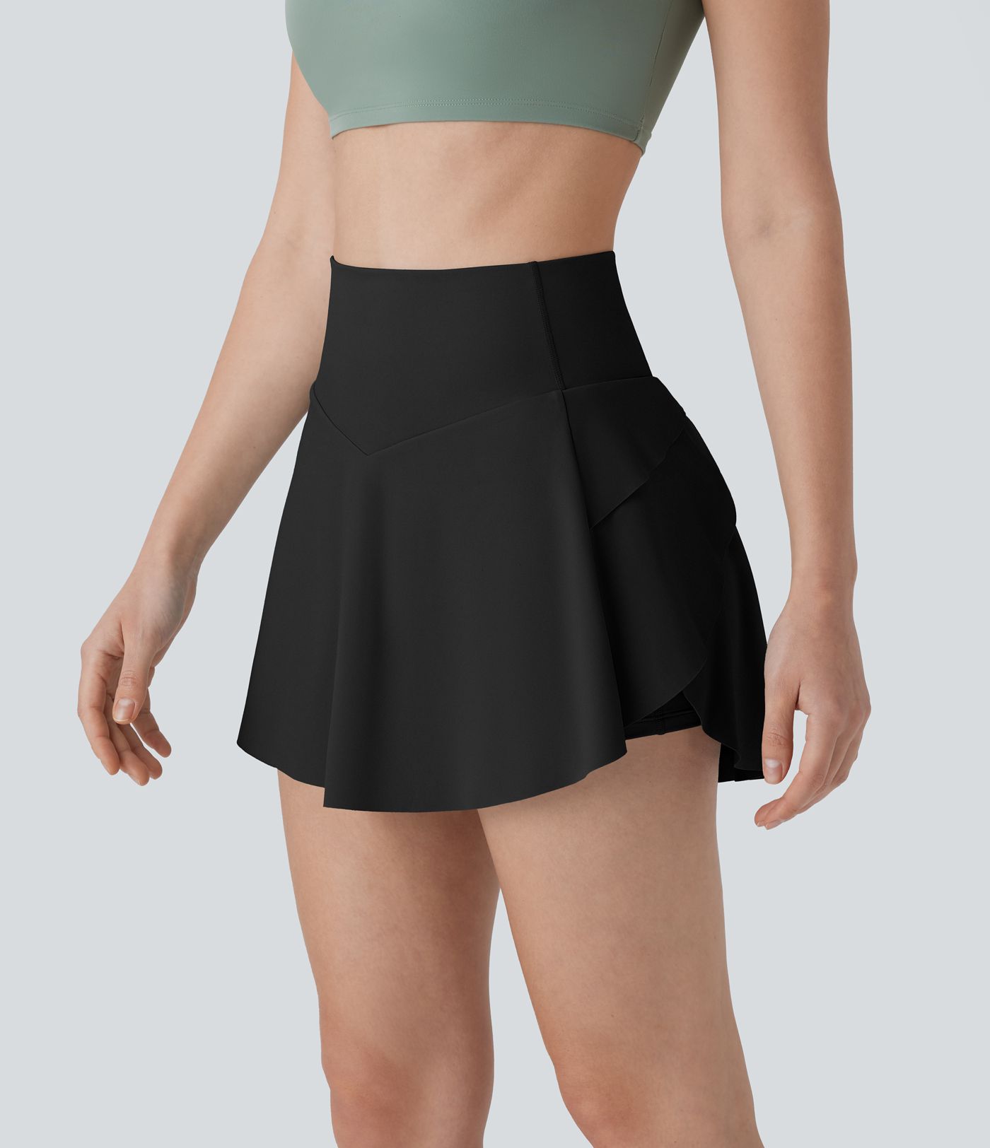 High Waisted Tummy Control 2-in-1 Pocket Mini Tennis Skirt