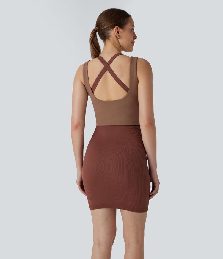 DayStretch Square Neck Lace Up Corset Tank Top