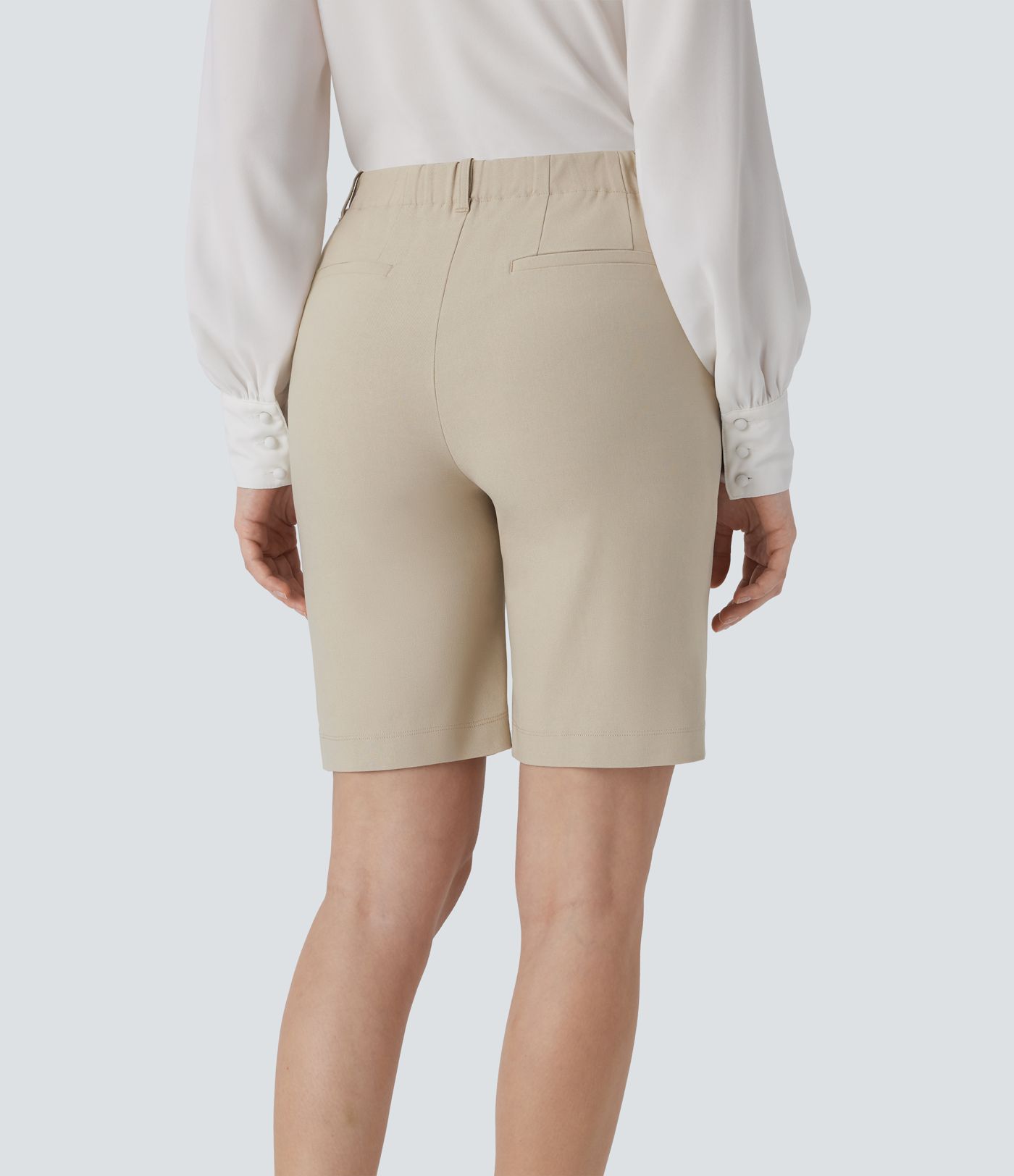 Mid Rise Zipper Pocket Work Shorts 9''