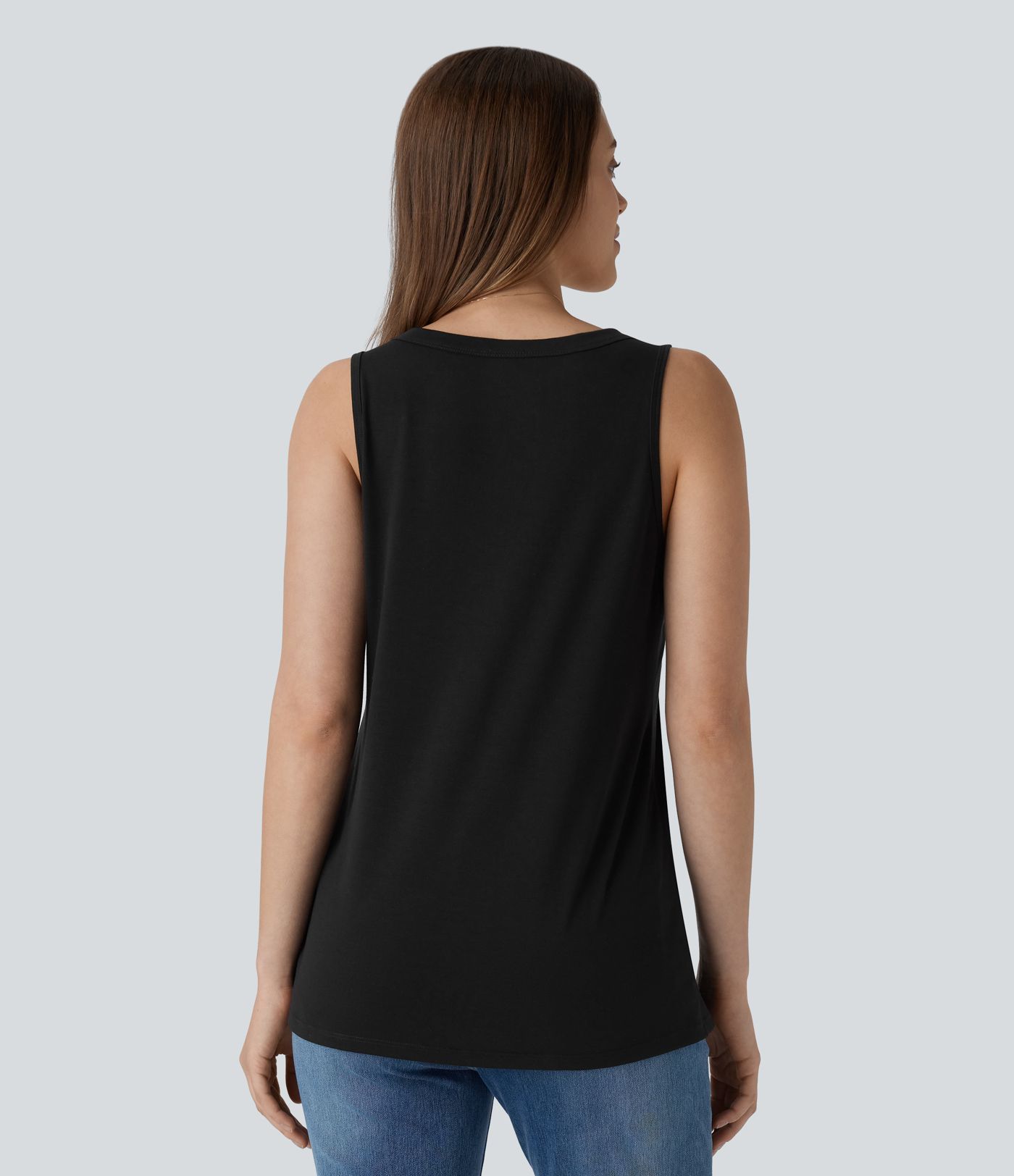 V Neck Sleeveless Decorative Button Casual Top