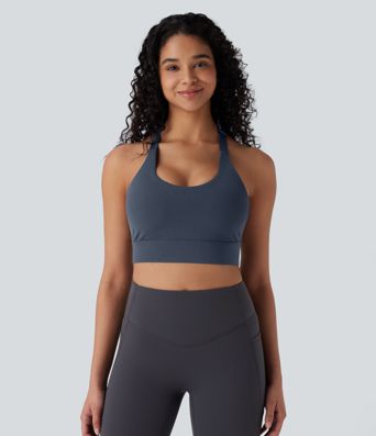 Halara UltraSculpt™ Niedrig-Stütz-BH mit U-Ausschnitt und verstellbarem Haken für Yoga und Sport