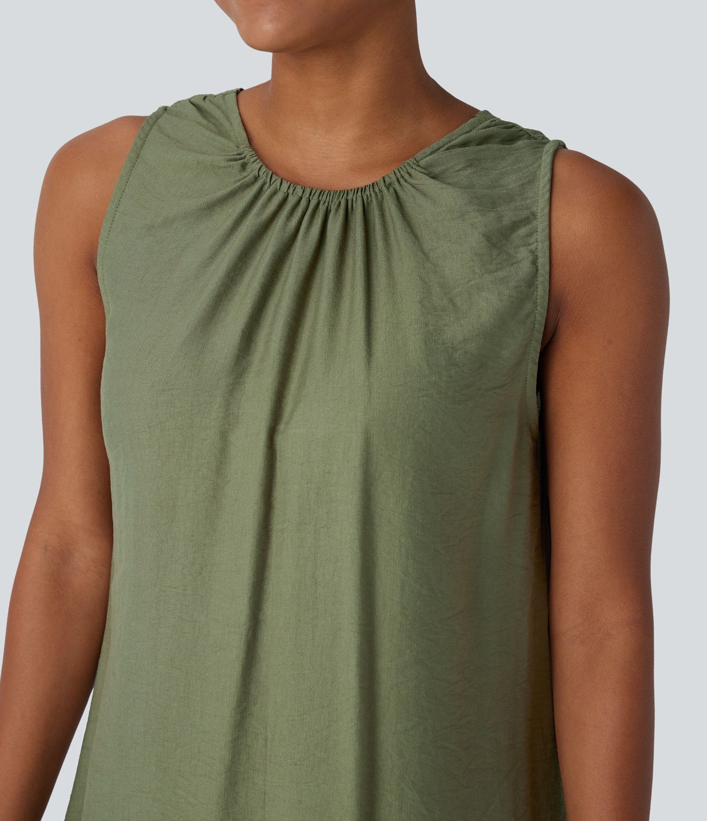 Round Neck Sleeveless Mini Casual Dress