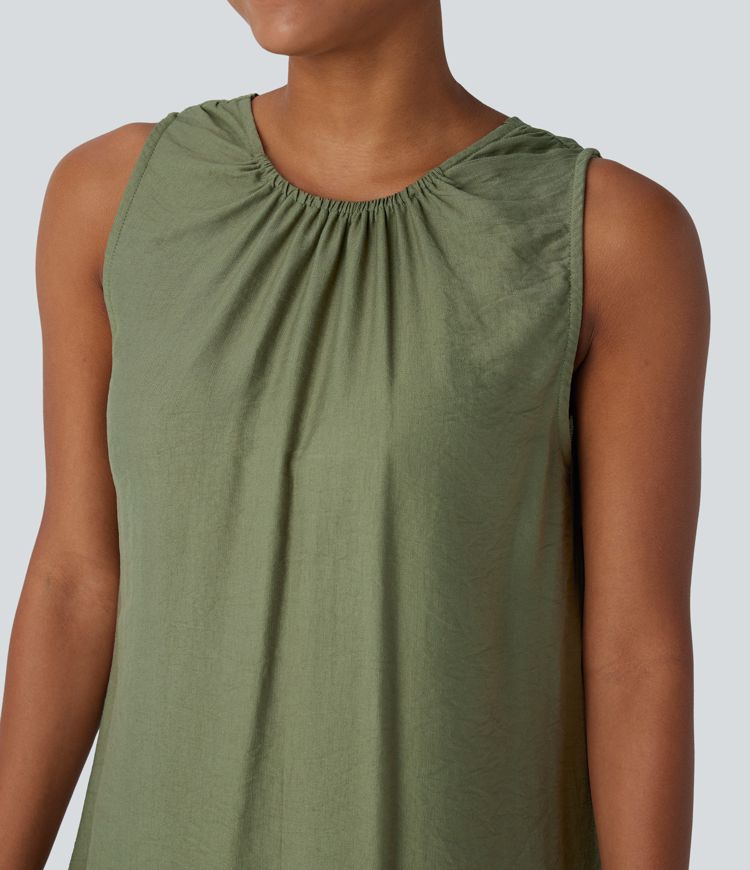 Round Neck Sleeveless Mini Casual Dress