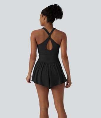 Breezeful™ Corset Tummy Control 2-in-1 Pocket Flowy Quick Dry Tennis Jumpsuit