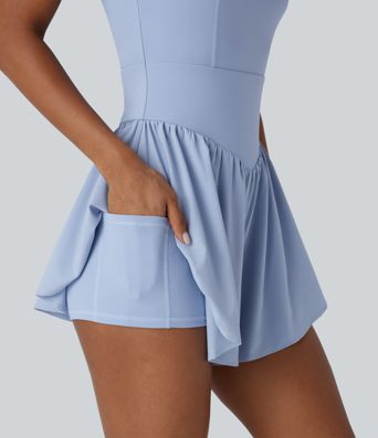 Breezeful™ SoCinched Corsé de Control de Abdomen 2 en 1 con Bolsillo Fluido de Secado Rápido para Tenis