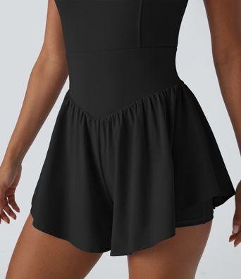 Breezeful™ Corset Tummy Control 2-in-1 Pocket Flowy Quick Dry Tennis Jumpsuit