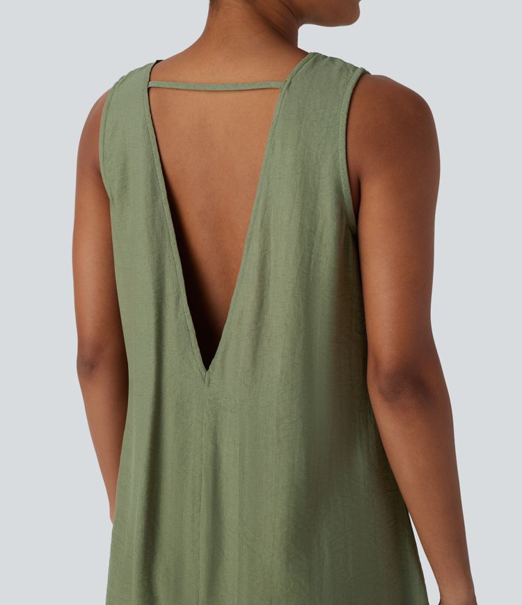 Round Neck Sleeveless Mini Casual Dress