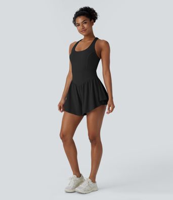 Breezeful™ Corset Tummy Control 2-in-1 Pocket Flowy Quick Dry Tennis Jumpsuit