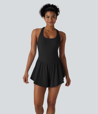 Breezeful™ Corset Tummy Control 2-in-1 Pocket Flowy Quick Dry Tennis Jumpsuit