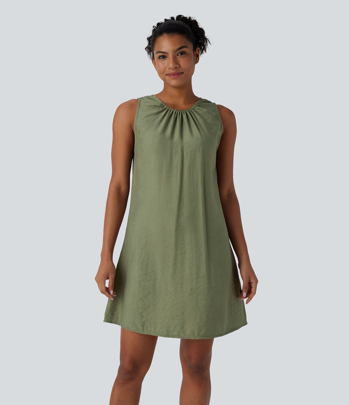 Round Neck Sleeveless Mini Casual Dress