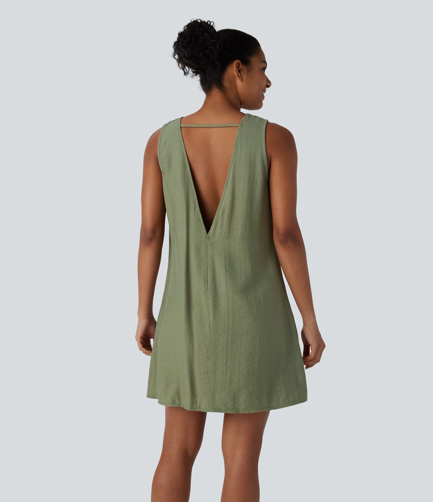 Round Neck Sleeveless Mini Casual Dress