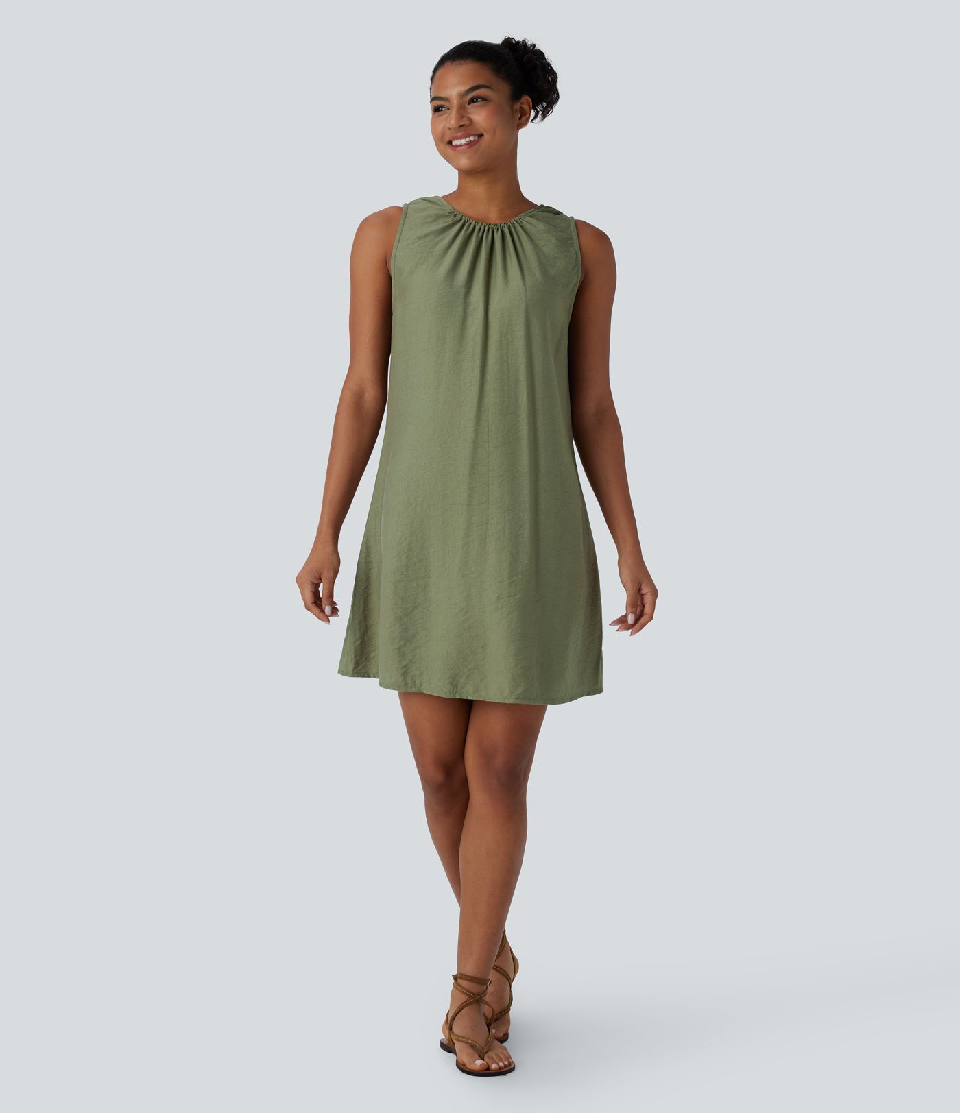 Round Neck Sleeveless Mini Casual Dress