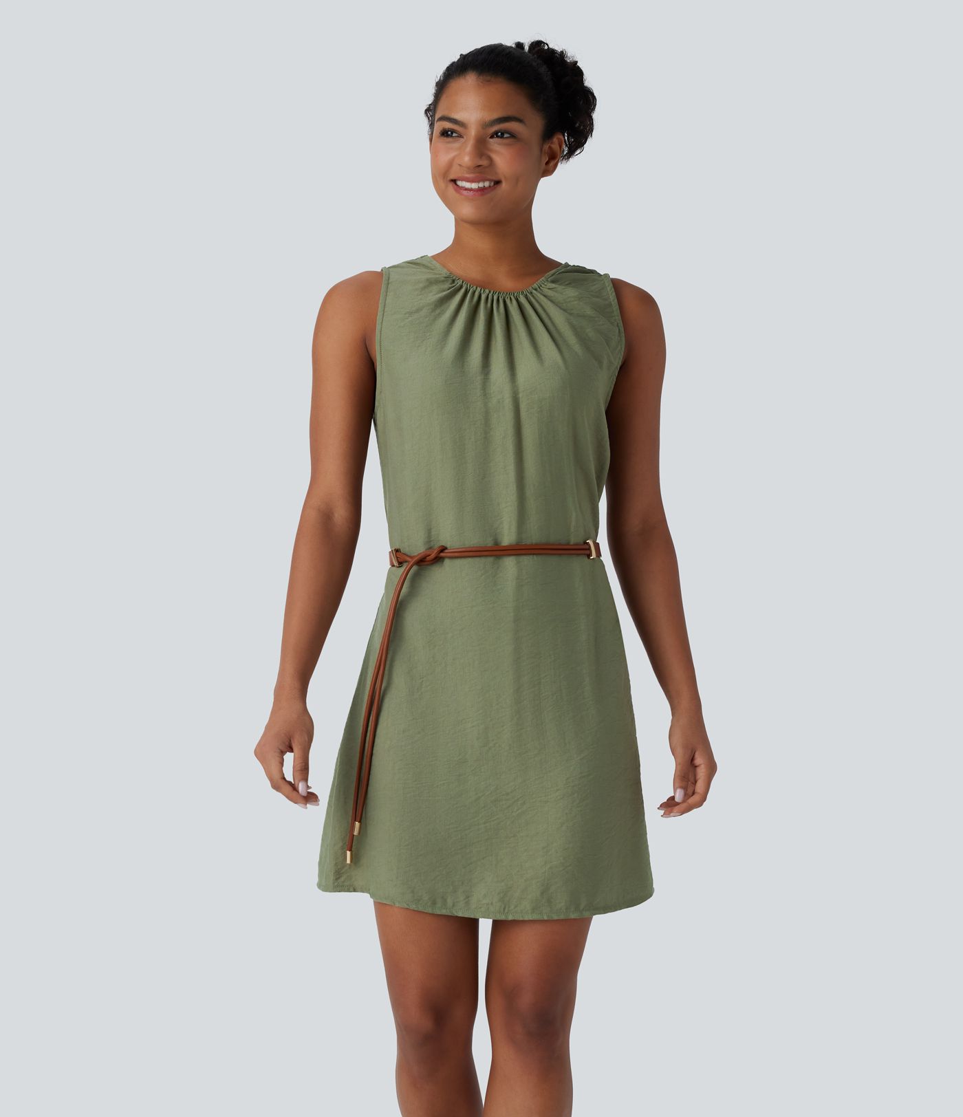 Round Neck Sleeveless Mini Casual Dress