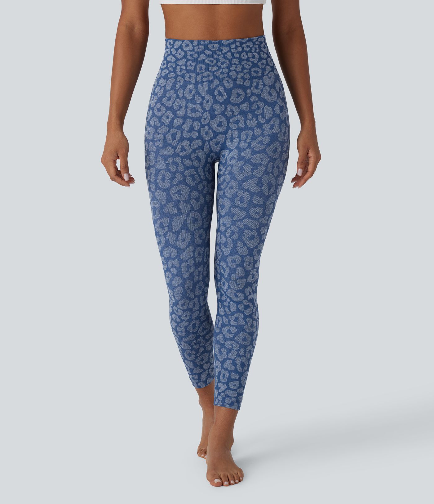 OneForm Seamless Flow High Waisted Leopard 7/8 Yoga Leggings