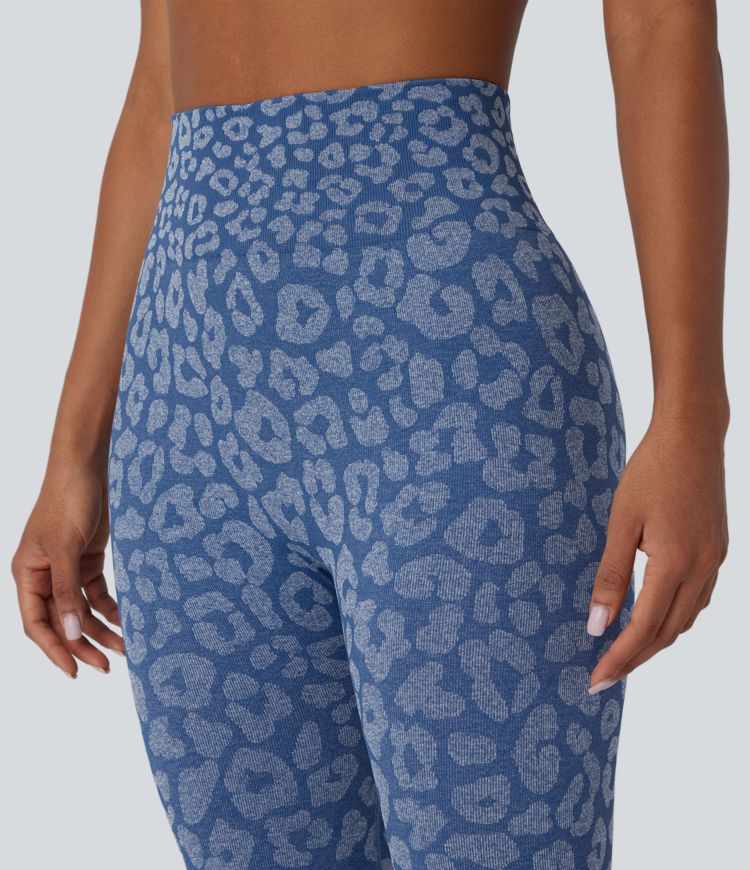 OneForm Seamless Flow High Waisted Leopard 7/8 Yoga Leggings