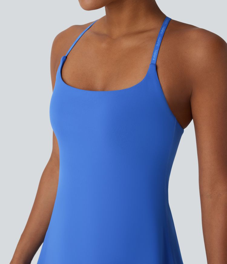 Softlyzero™ Plush - Rückenfreies 2-in-1 Crossover-Yoga-Minikleid mit Seitentaschen - Easy Peezy Edition