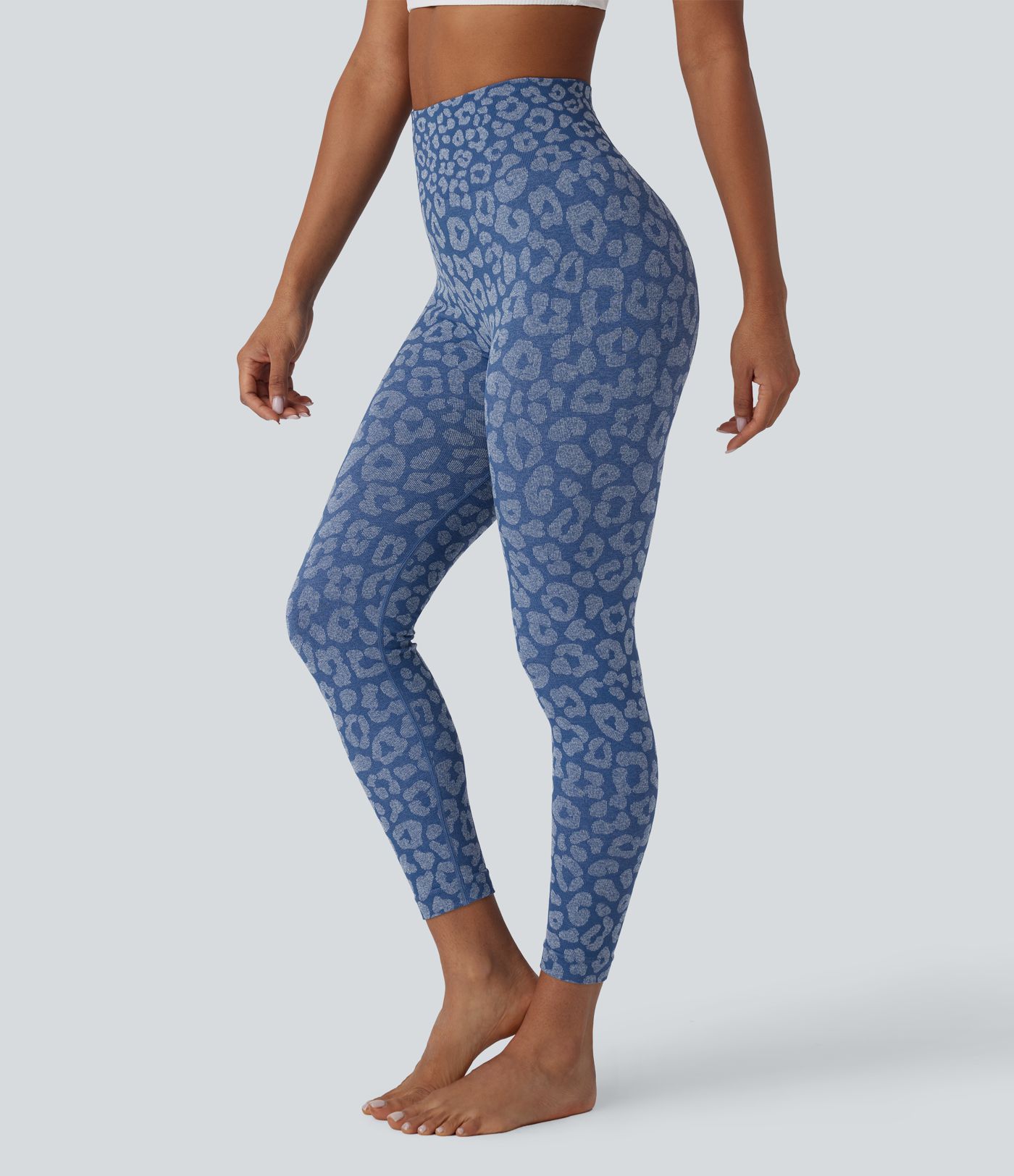 OneForm Seamless Flow High Waisted Leopard 7/8 Yoga Leggings
