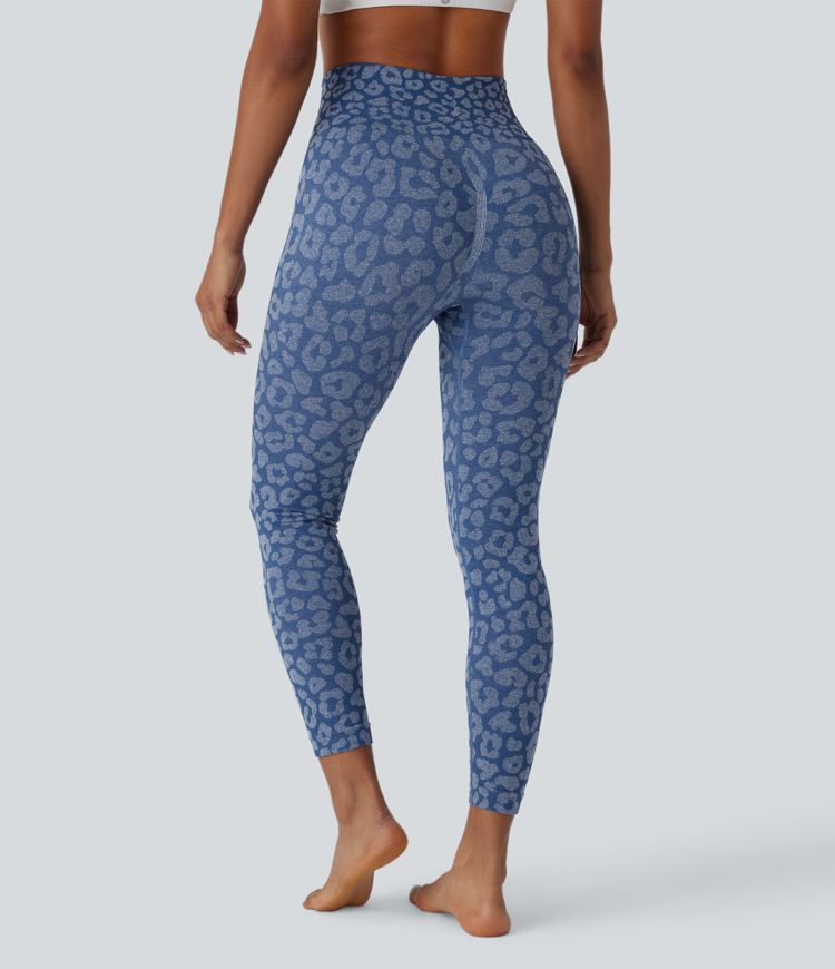 OneForm Seamless Flow High Waisted Leopard 7/8 Yoga Leggings