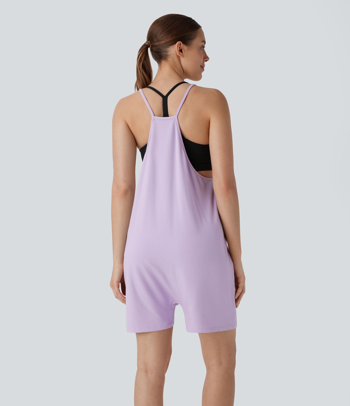 V Neck Sleeveless Pocket Casual Slip Jumpsuit