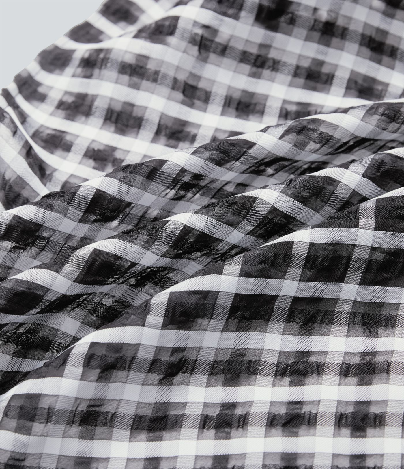 Casual wide-leg, high-waisted, gathered, split, checked trousers