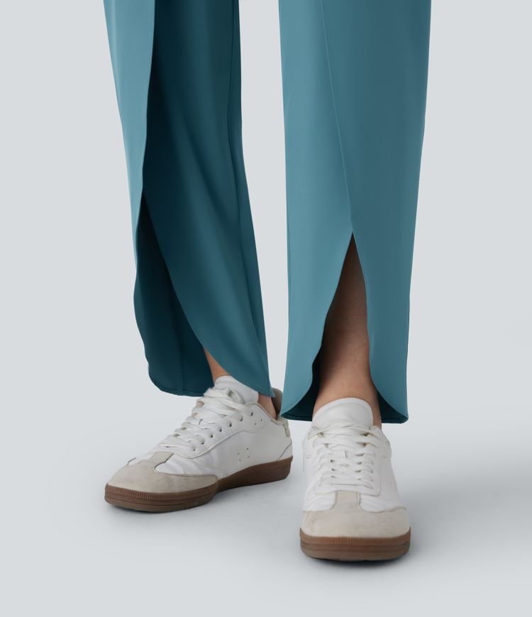 Pantalón Breezeful™ tiro alto bolsillo lateral fruncido dobladillo cónico tulipán secado rápido