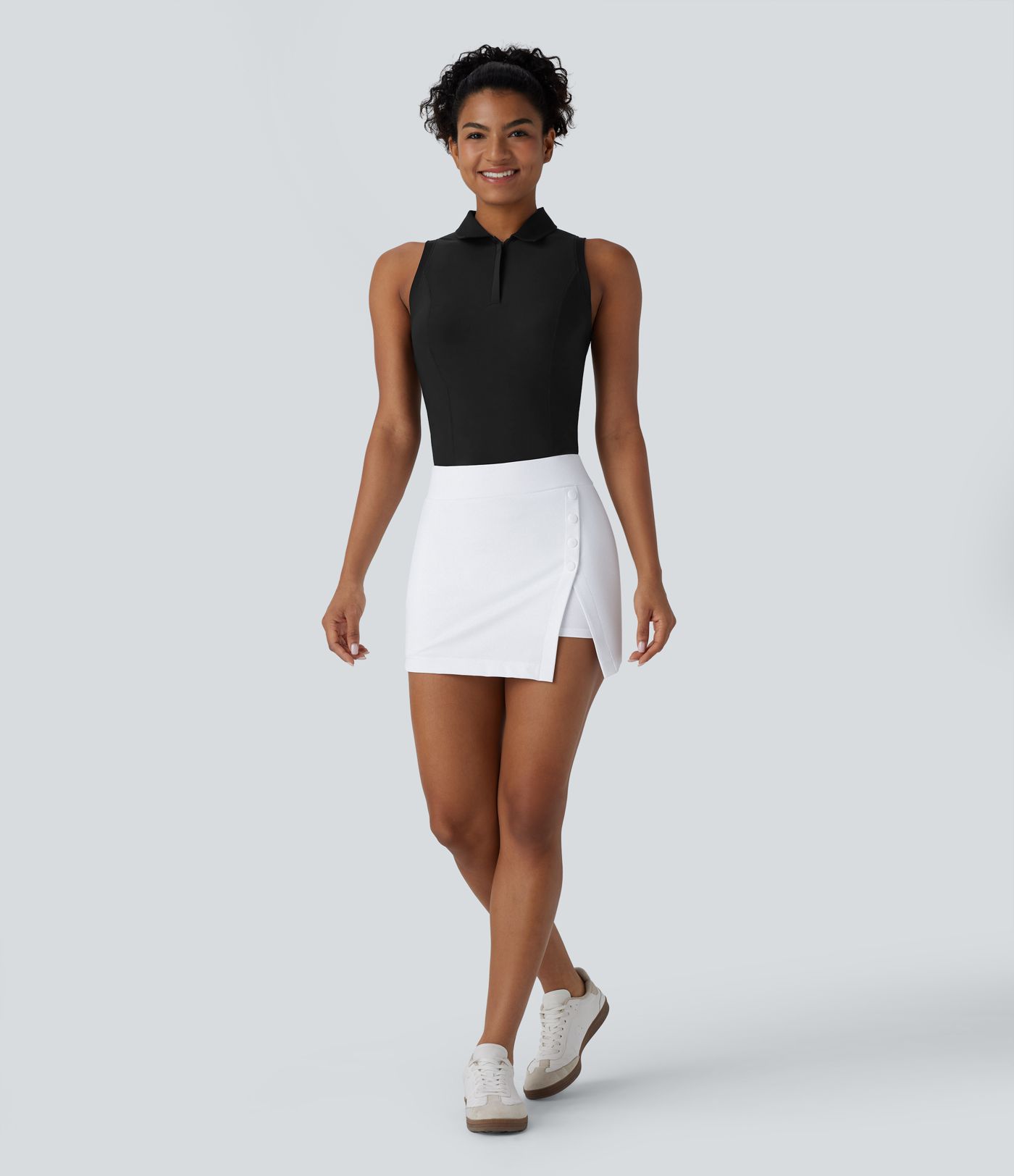 Mini Falda golf tiro alto botón decorativo 2 en 1 bolsillo lateral secado rápido bolsillo tee golf - UPF 40+