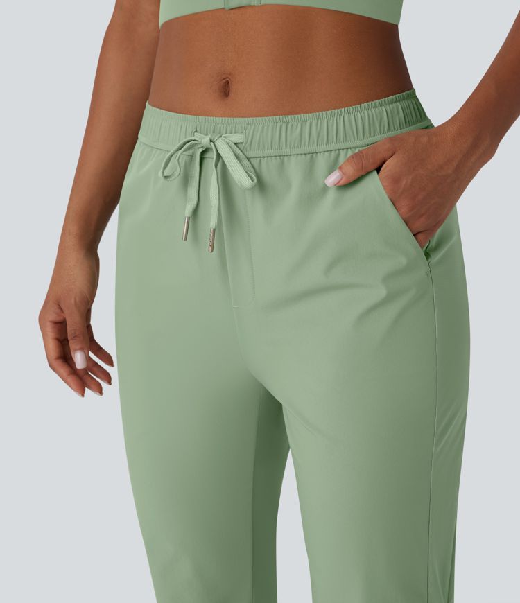 Mid Rise Drawstring Pocket Training Pants