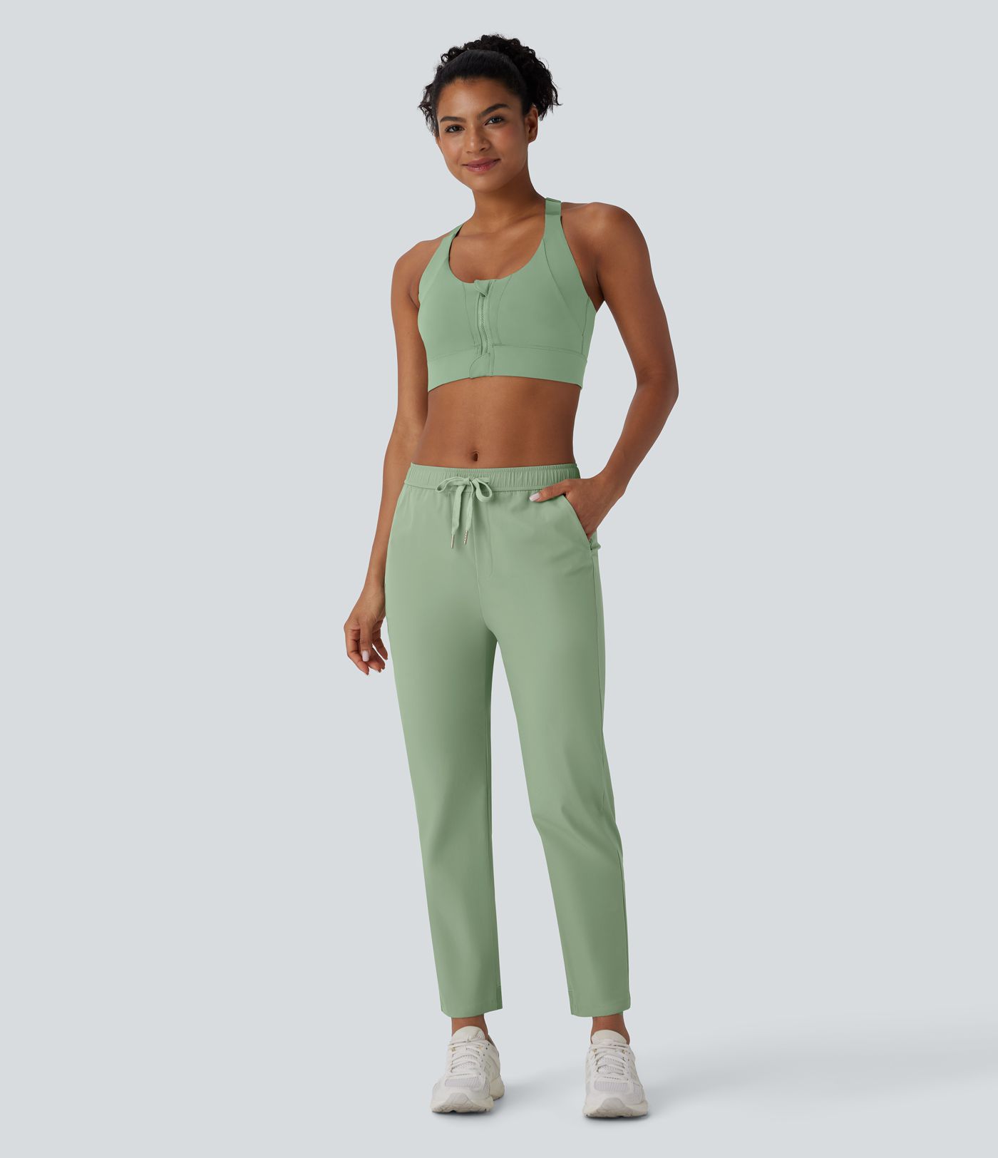 Mid Rise Drawstring Pocket Training Pants