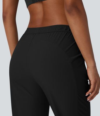 Mid Rise Drawstring Pocket Training Pants