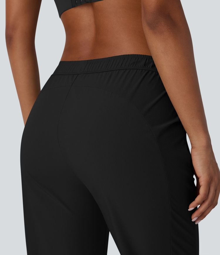 Mid Rise Drawstring Pocket Training Pants