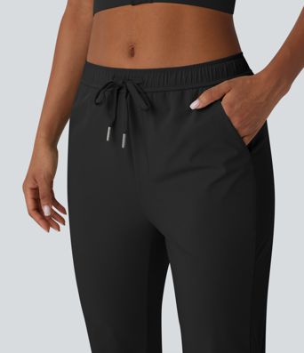 Mid Rise Drawstring Pocket Training Pants