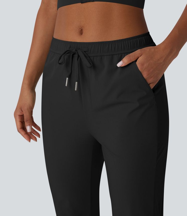 Mid Rise Drawstring Pocket Training Pants