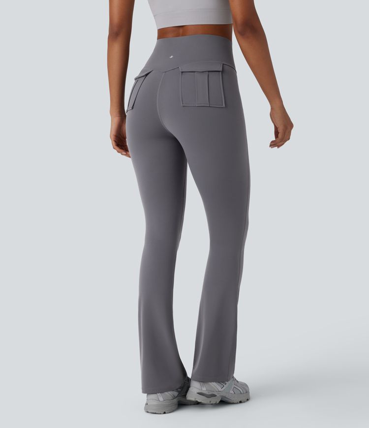 Halara UltraSculpt™ SoCinched High Waisted Tummy Control Yoga Bootcut Leggings with Pockets