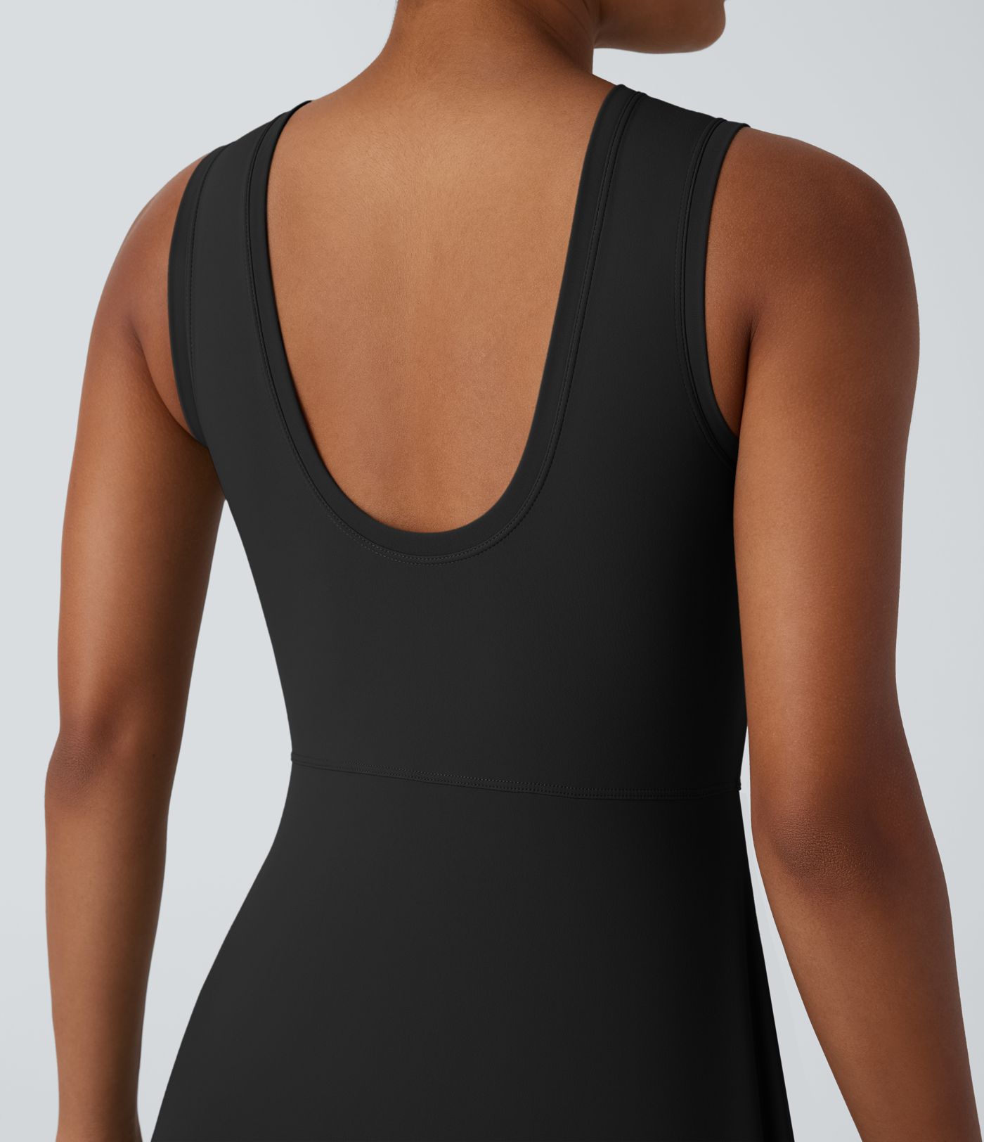 Vestido Activo Micro Mini Pickleball Sin Mangas con Lazo Envolvente Frontal de 2 en 1 con Bolsillo