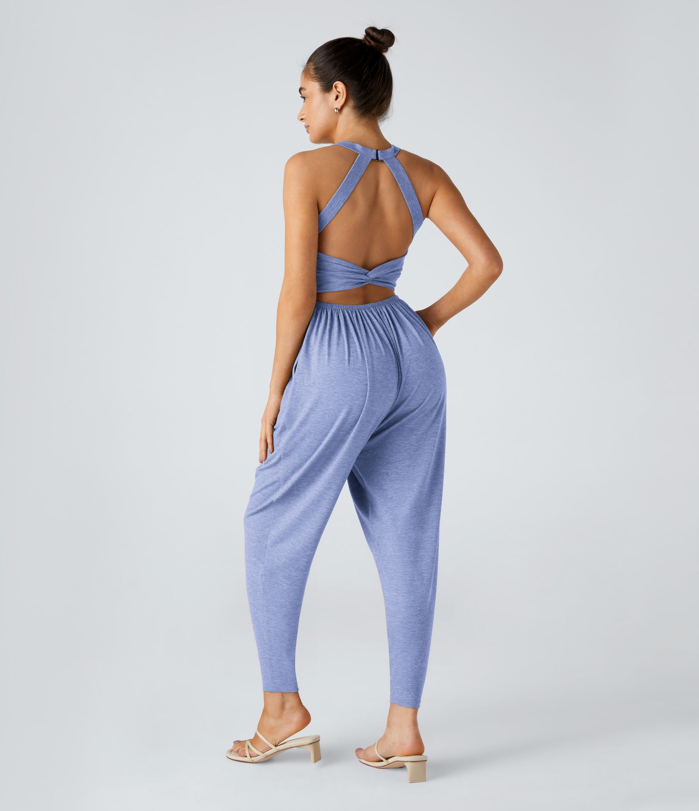U Neck Pocket Harem Casual Jumpsuit-Easy Peezy Edition
