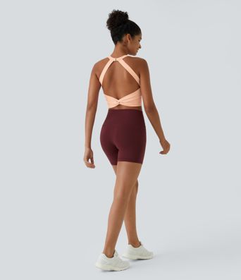 SoftlyZero™ Plush Cut Out Cropped Yoga Tank Top