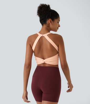 SoftlyZero™ Plush Cut Out Cropped Yoga Tank Top