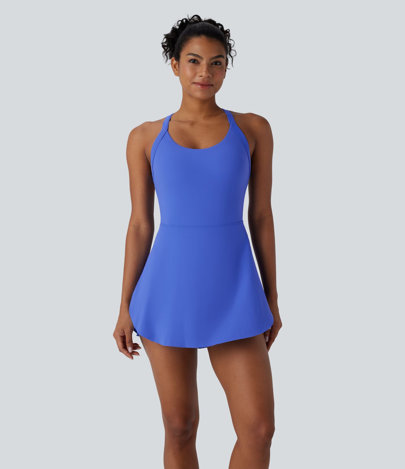Softlyzero™ Airy Backless Twisted 2-in-1 Side Pocket Split Curved Hem  Dance Active Dress-Easy Peezy Edition
