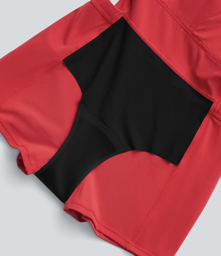 Softlyzero™ Robe sport de danse aérienne dos nu torsadée fraîche au toucher-Édition Easy Peasy avec protection anti-fuites